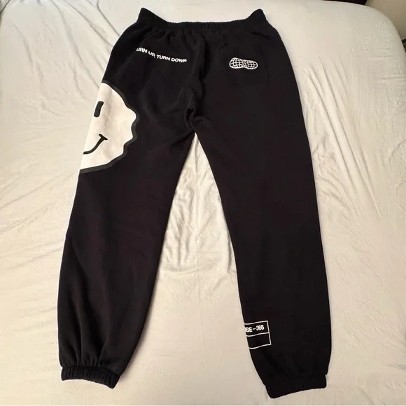 Turn Up Turn Down Barcode Joggers 365 Baggy Sweatpants Size 4XL Smiley Face